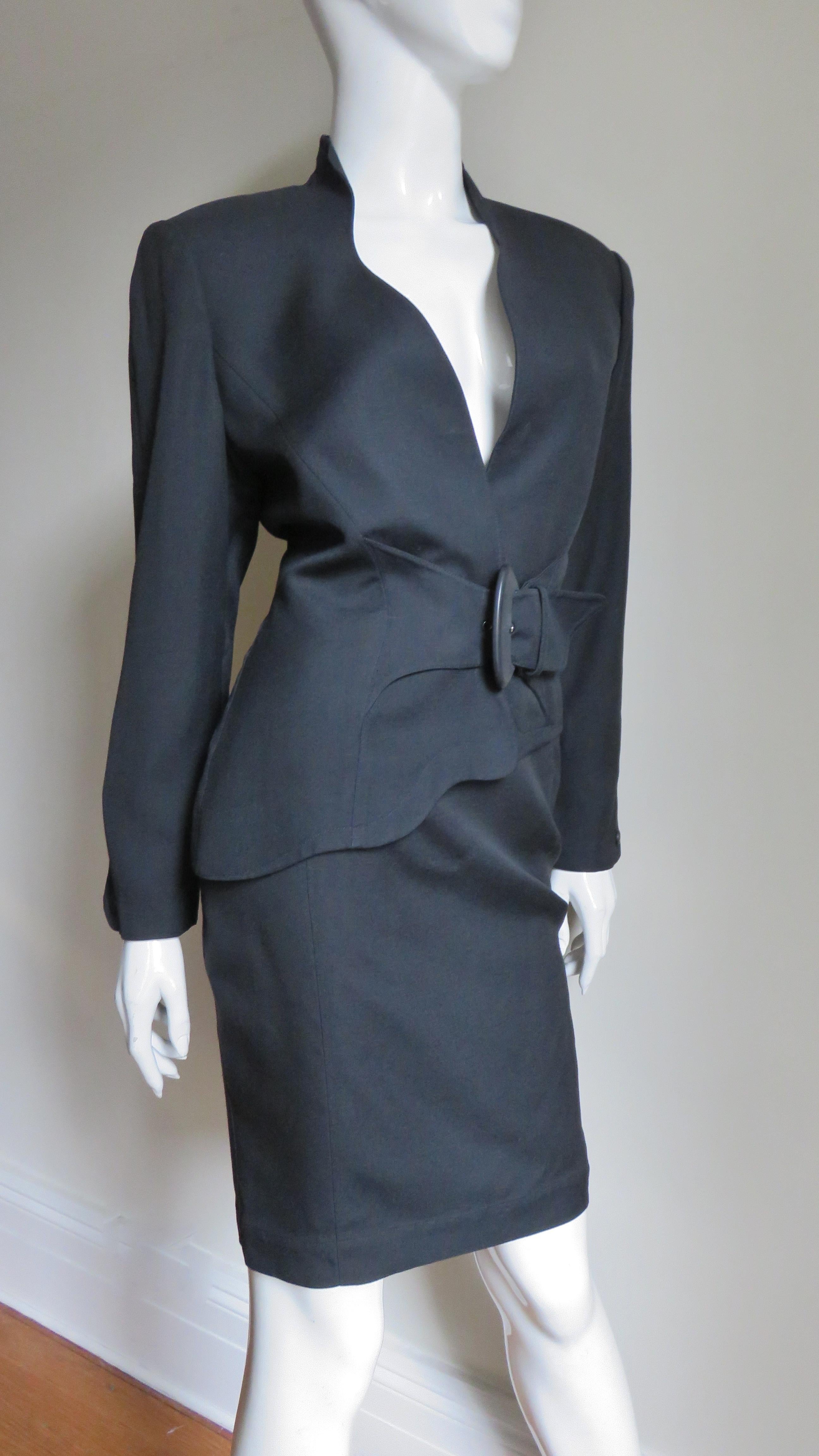 Thierry Mugler Asymmetric jacket Skirt Suit In Excellent Condition In Water Mill, NY