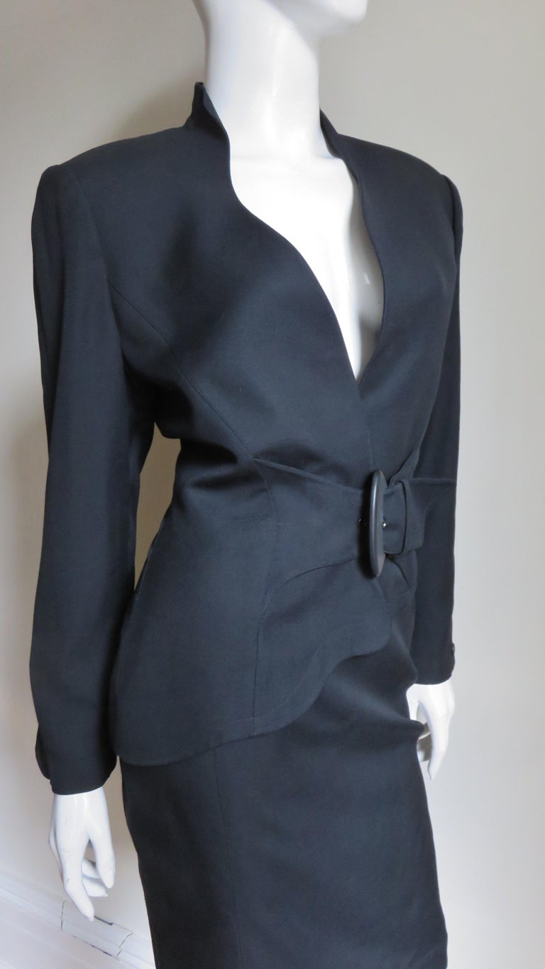 Thierry Mugler Asymmetric jacket Skirt Suit For Sale 2