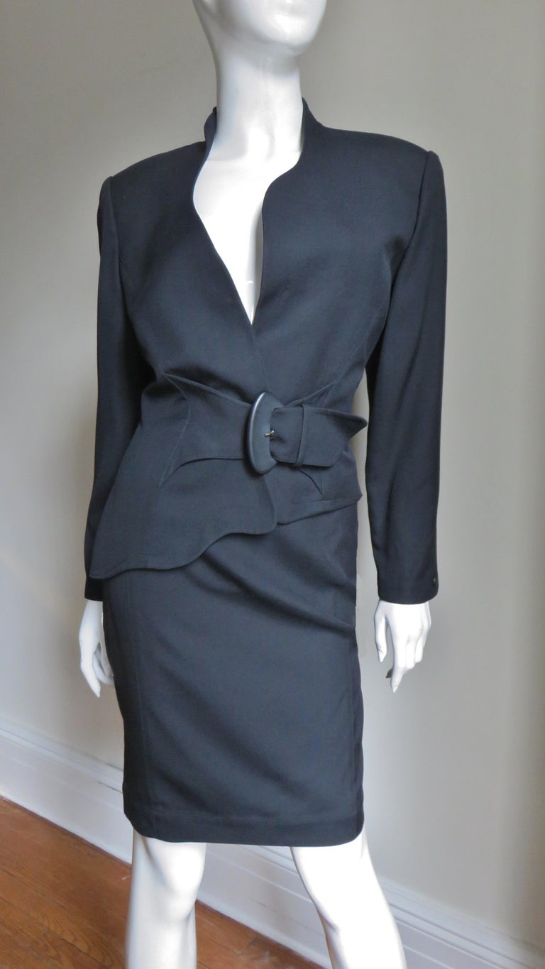 Thierry Mugler Asymmetric jacket Skirt Suit For Sale 3