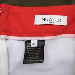 Thierry Mugler Khaki Lambskin Leather Backless Dress