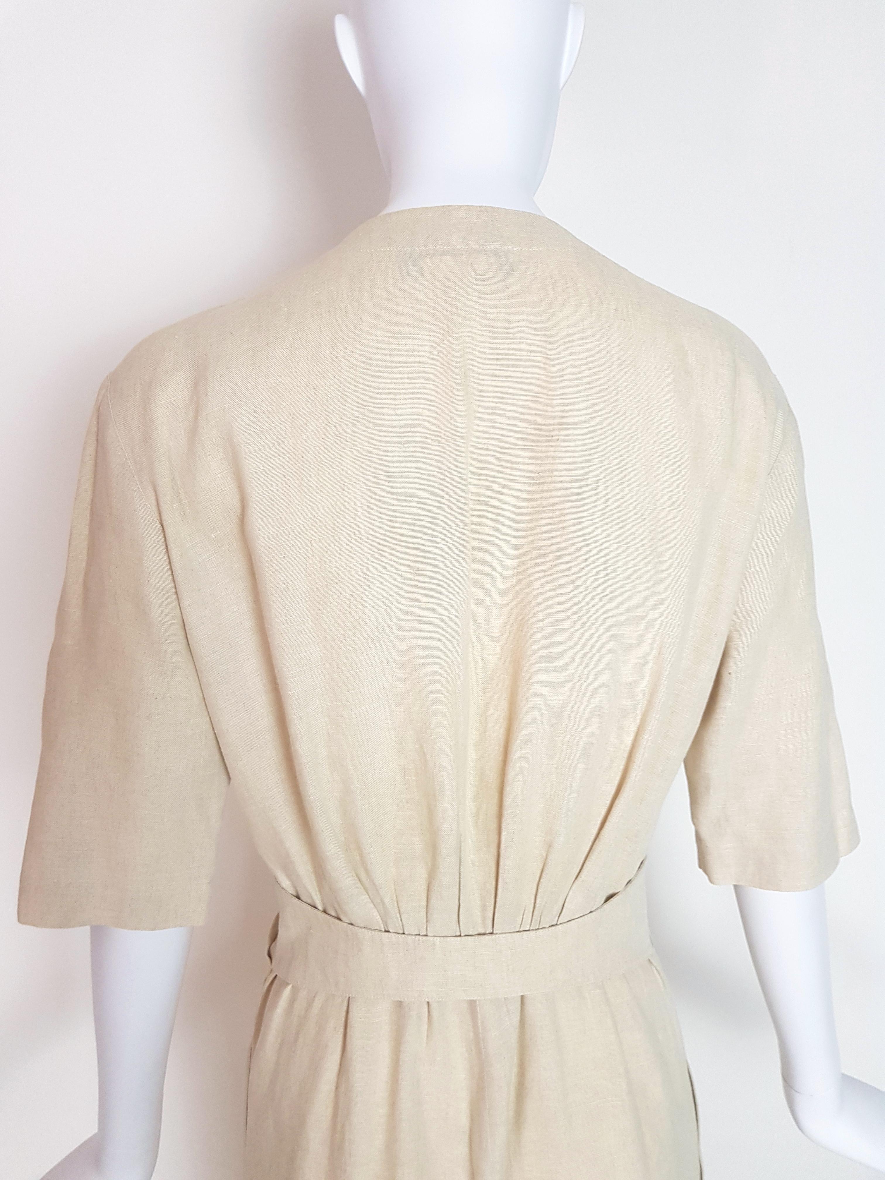 THIERRY MUGLER beige linen Jumpsuit, c. 1990 1