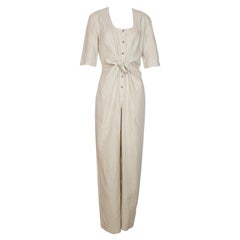 THIERRY MUGLER beige linen Jumpsuit, c. 1990