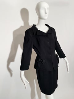 Thierry Mugler Black Bow Skirt Suit
