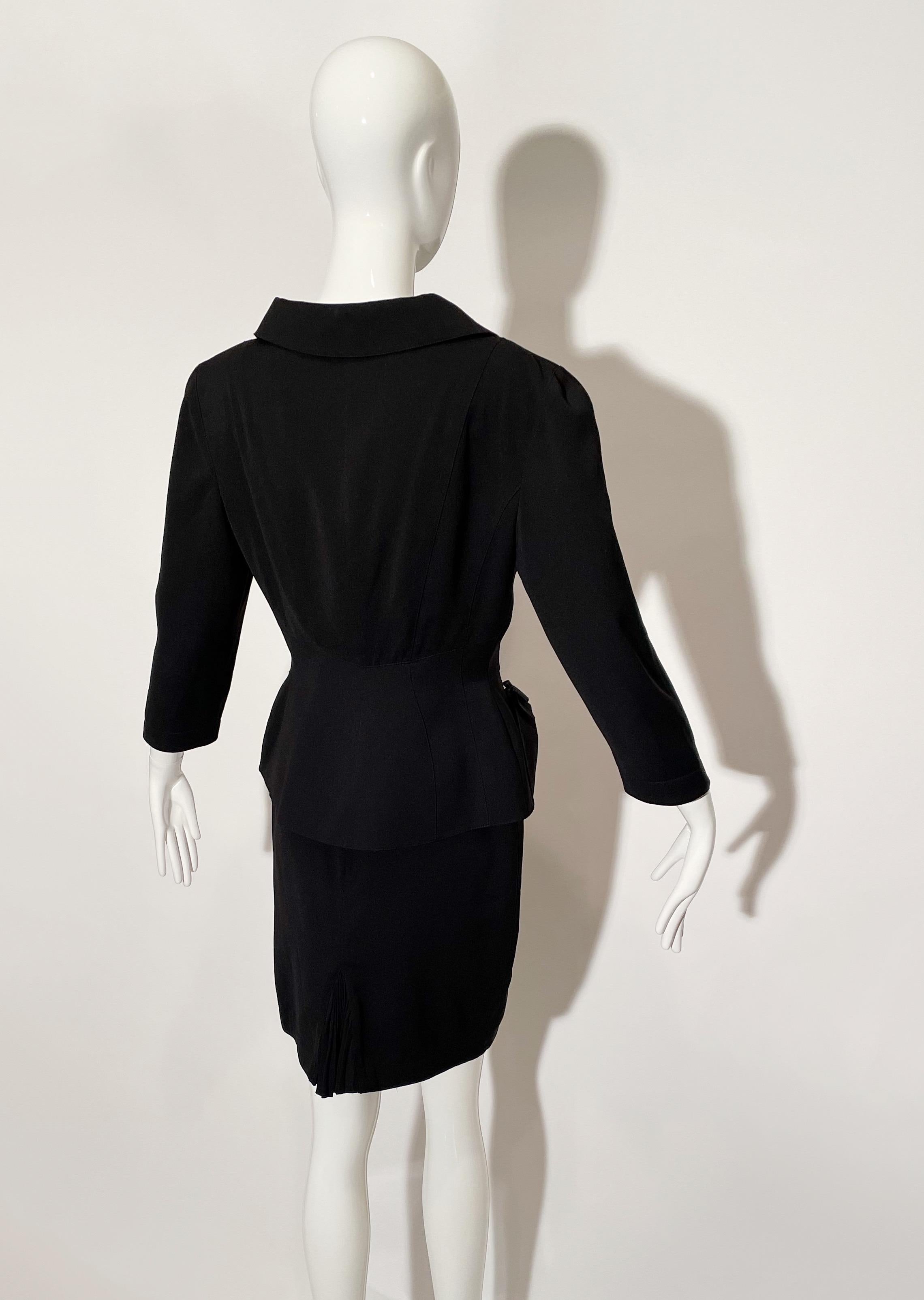Thierry Mugler Black Bow Skirt Suit  For Sale 1
