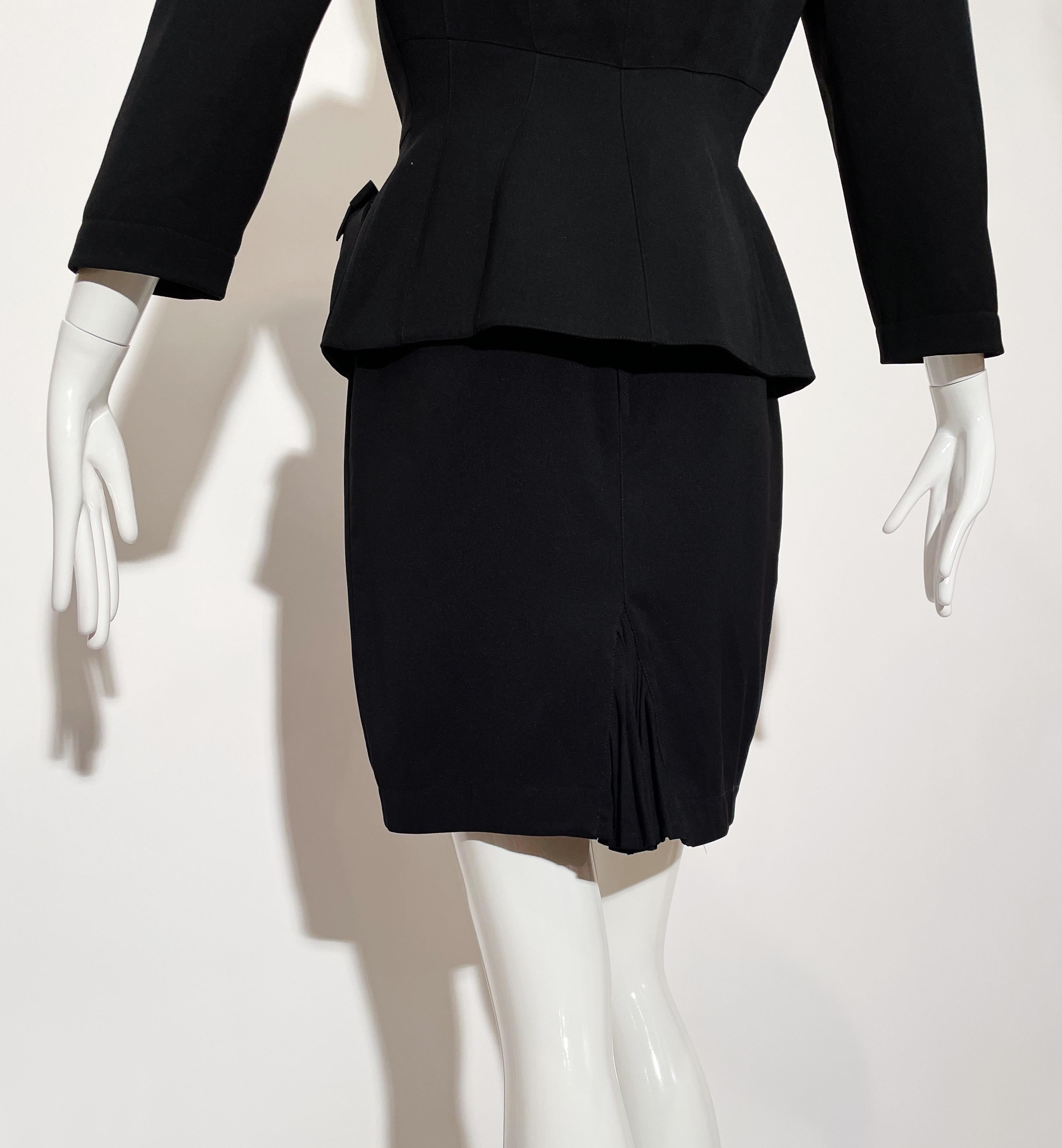 Thierry Mugler Black Bow Skirt Suit  For Sale 2