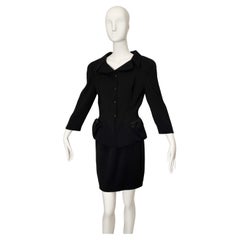 Thierry Mugler Black Bow Skirt Suit 