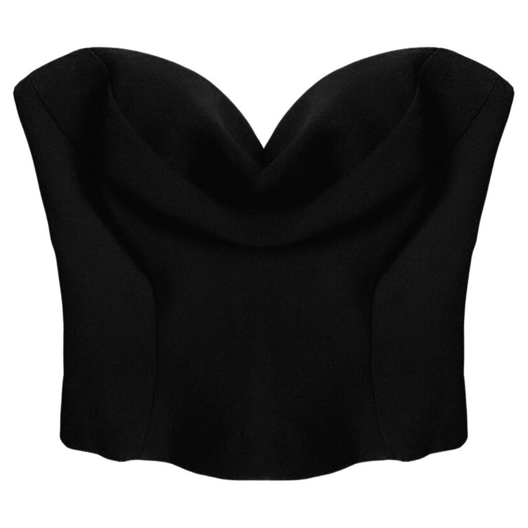 Thierry Mugler Black Corset Top Elegant 90s Vintage Chic Lace Bustier For  Sale at 1stDibs