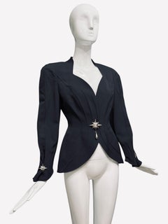 Thierry Mugler Black Crystal Star Sculpted Blazer