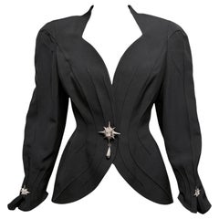 Thierry Mugler Black Crystal Star Sculpted Blazer