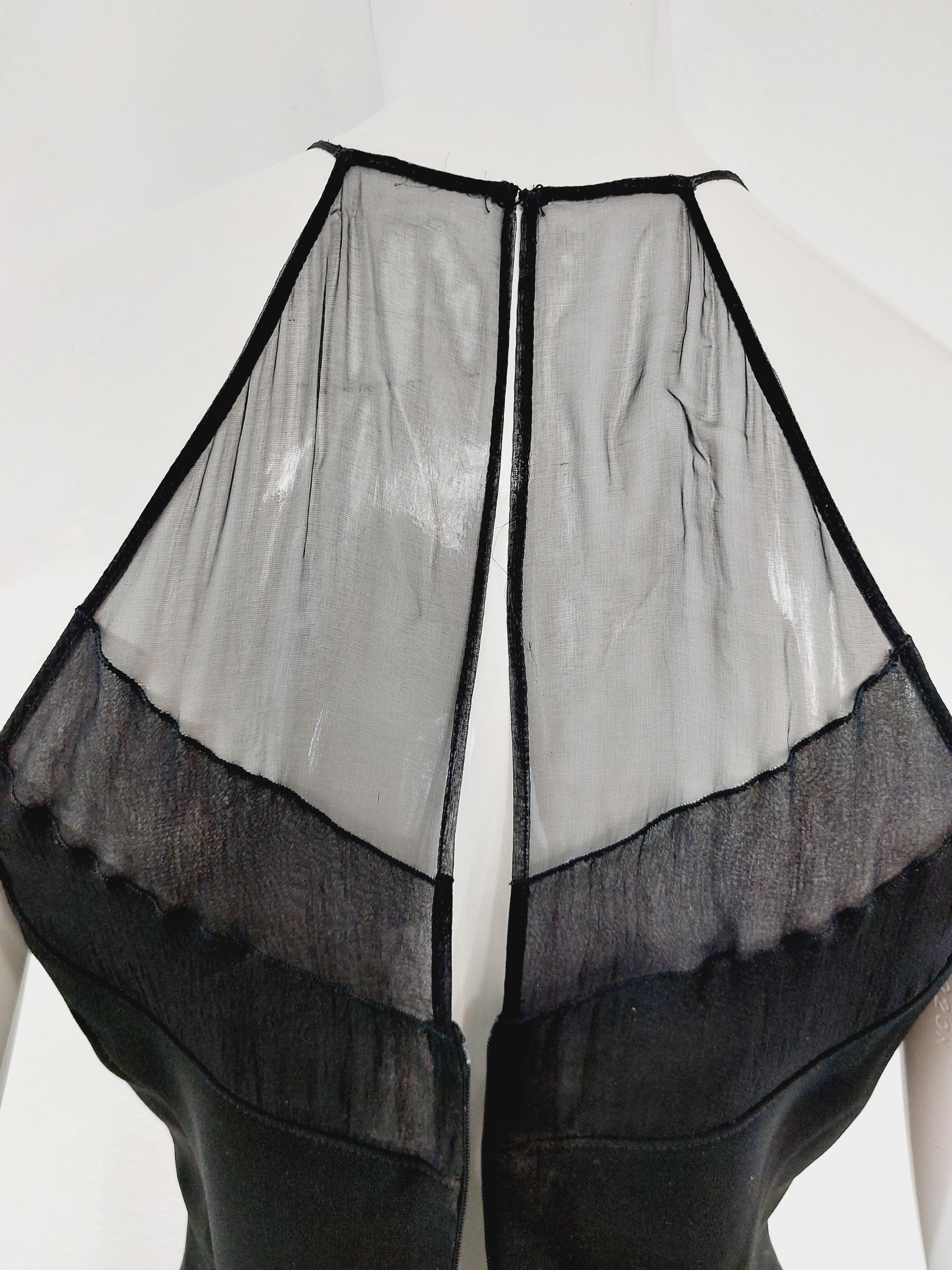 Thierry Mugler Black Elegant Mesh Transparent Formal Cocktail Evening Gown Dress 11