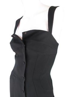 Thierry Mugler black fitted snap gown, 1990s