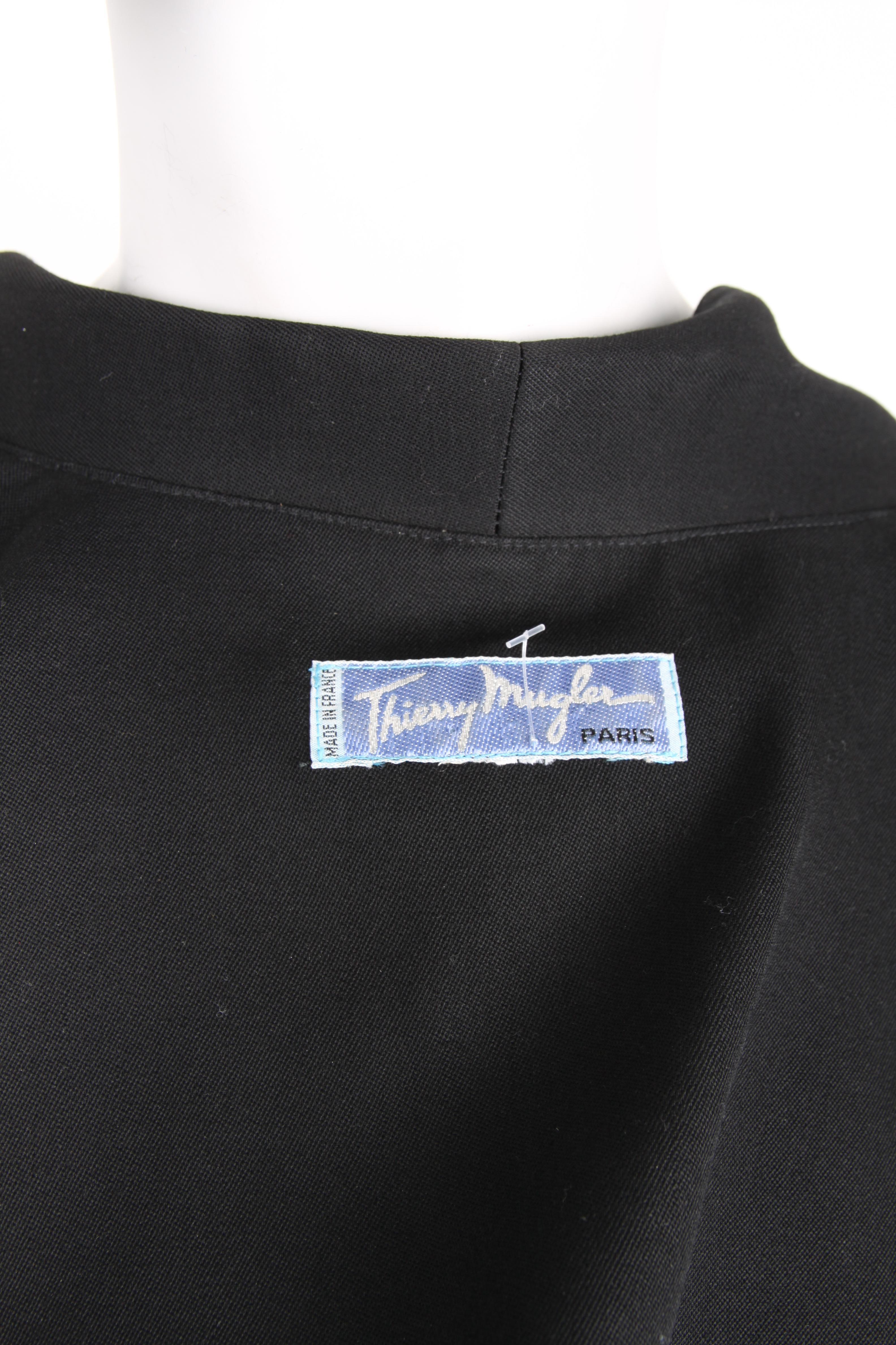 Thierry Mugler Black Knee Length Detachable Sleeves Dress For Sale 5