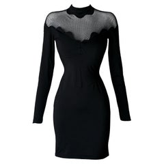 Thierry Mugler Black Lace Dress 1992 Dramatic Sculptural Sexy
