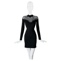 Thierry Mugler Black Lace Dress 1992 Dramatic Sculptural Sexy