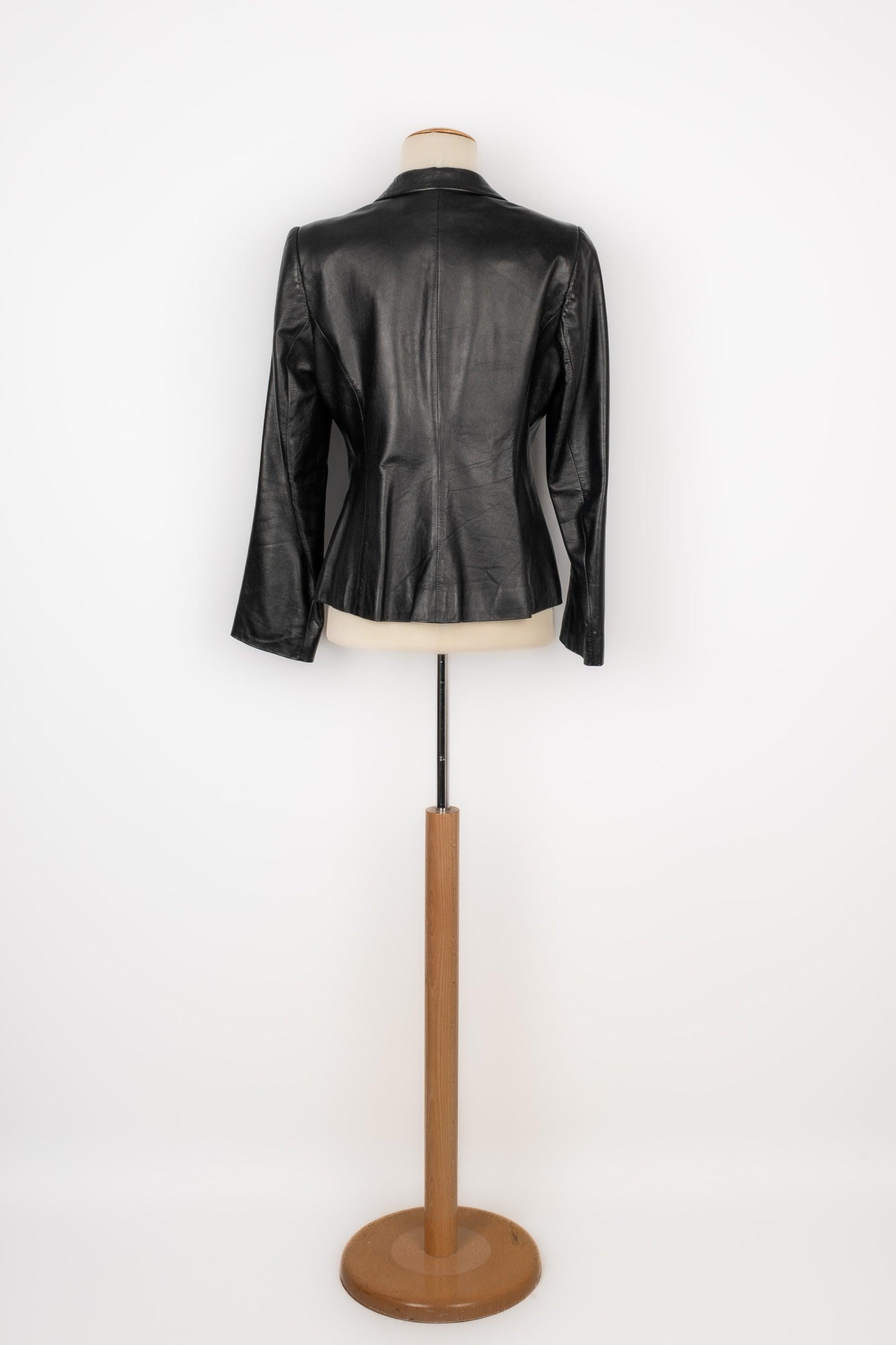 Thierry Mugler Black Leather Jacket In Good Condition In SAINT-OUEN-SUR-SEINE, FR