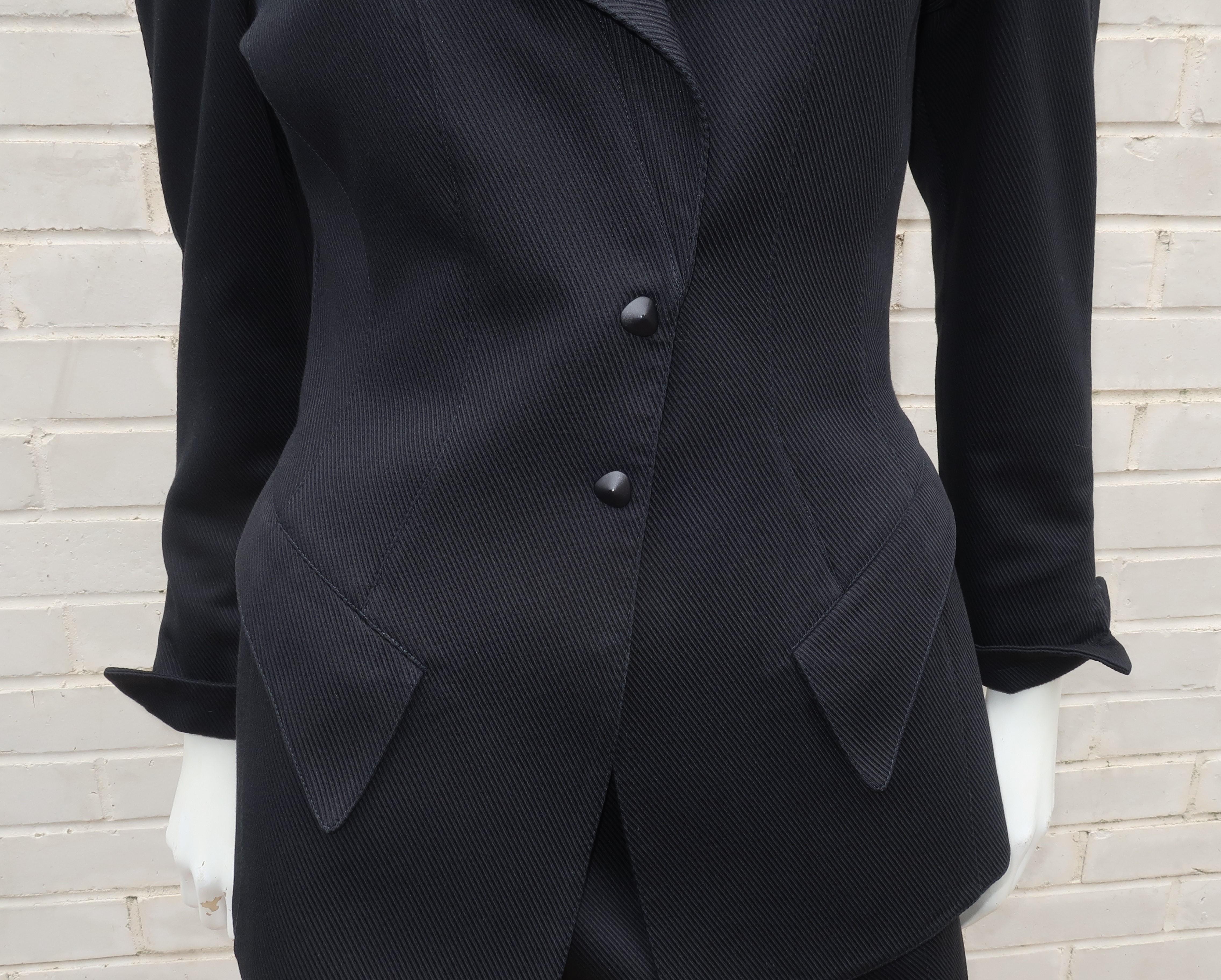 mugler black suit