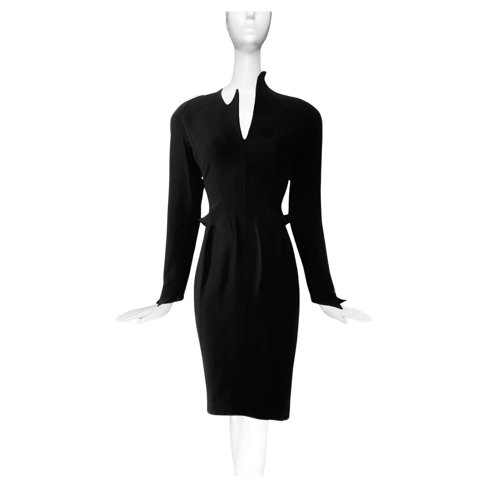 Thierry Mugler Black Shark Fin Dress 1989 Atlantes Avant Garde
