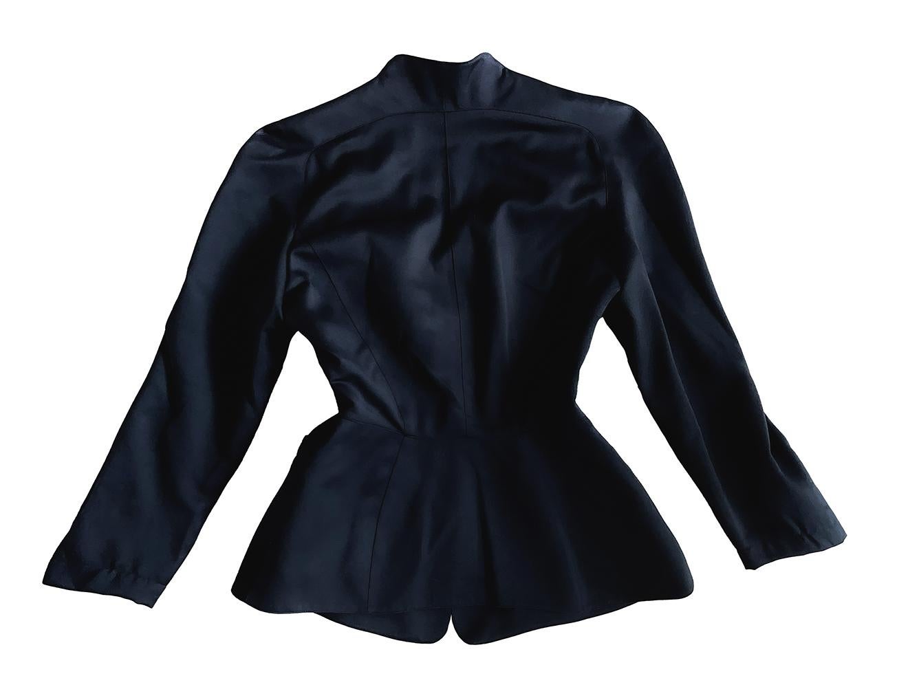 Thierry Mugler Black Suit Sculptural Jacket Skirtsuit For Sale 5