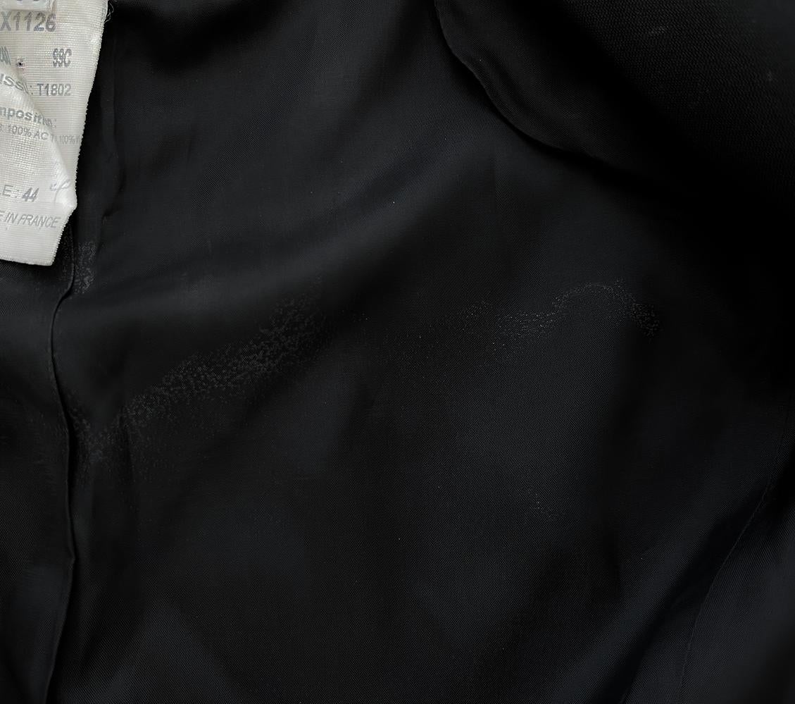Thierry Mugler Traje Negro SS 1999 Les Salades Detalles Cromados Chaqueta Falda en venta 4