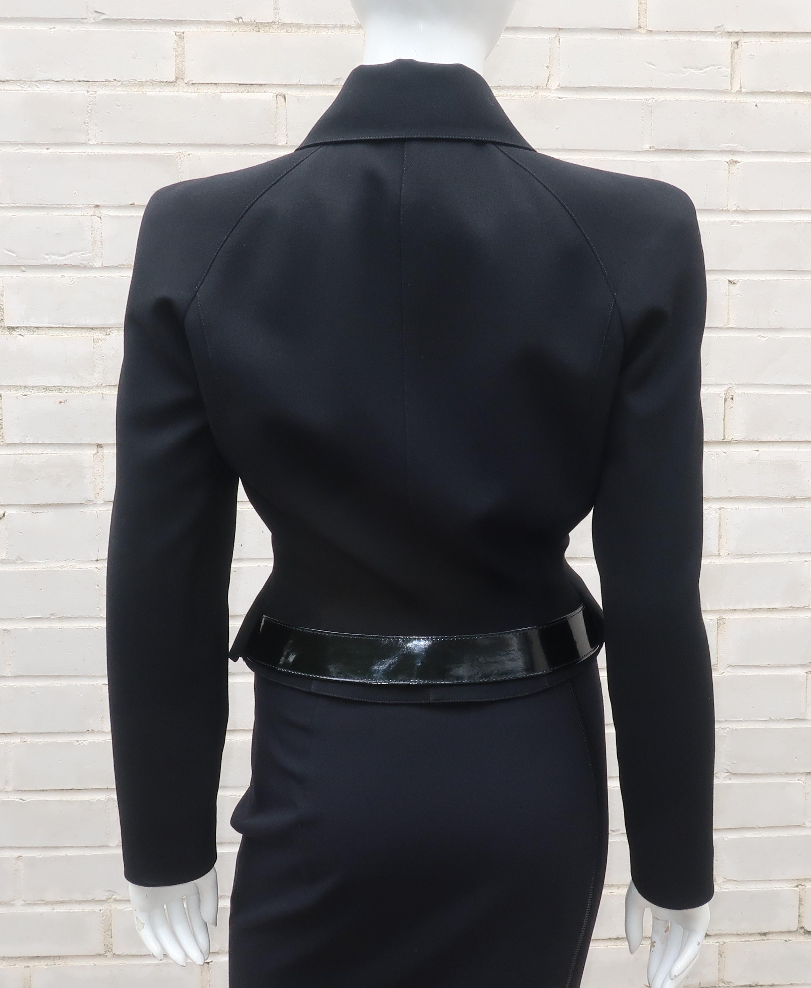Thierry Mugler Black Suit With Belt, 1990's 6