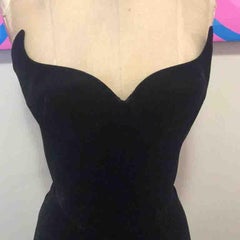 Thierry Mugler Black Velvet Strapless Gown