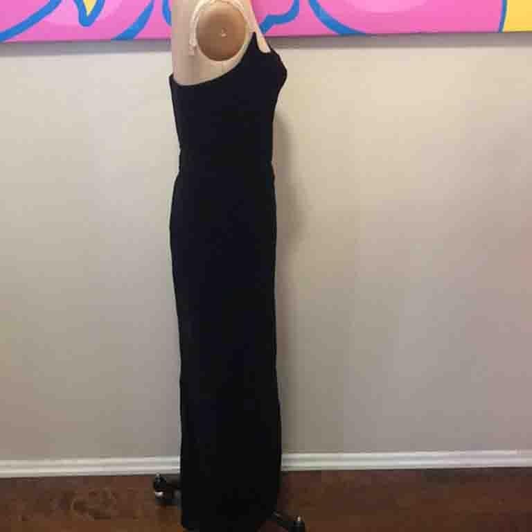 Thierry Mugler Black Velvet Strapless Gown  In Good Condition For Sale In Los Angeles, CA