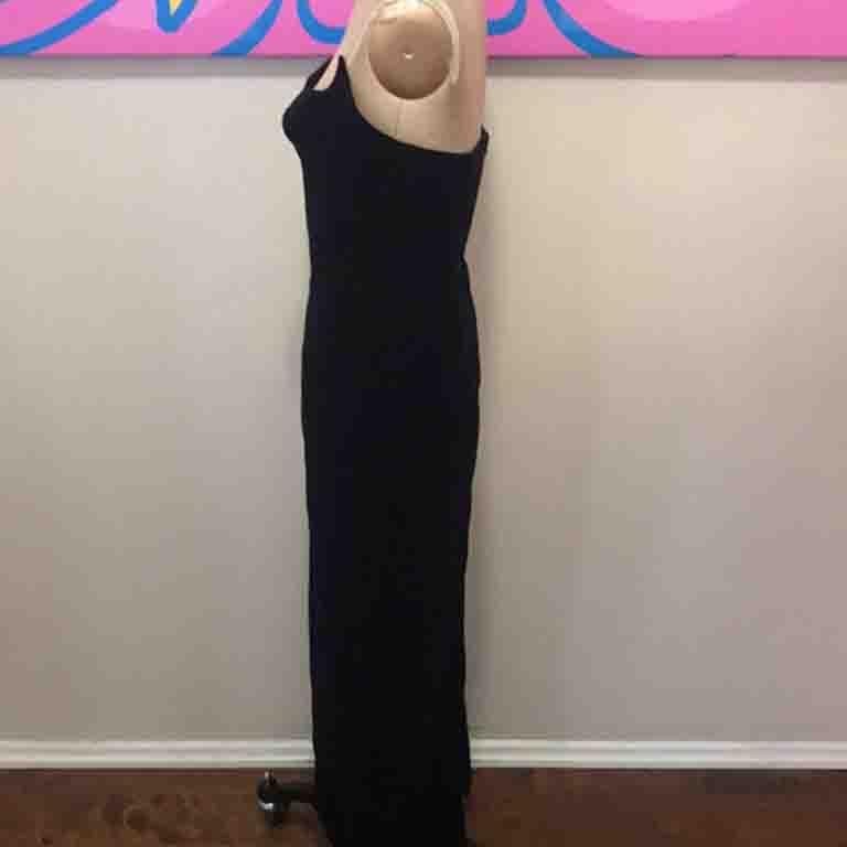 Thierry Mugler Black Velvet Strapless Gown  For Sale 2