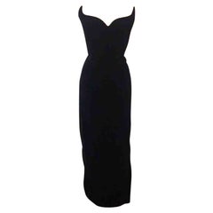 Thierry Mugler Black Velvet Strapless Gown
