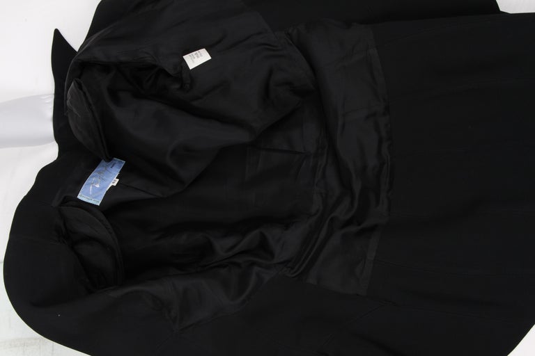 Thierry Mugler Black Wool Asymmetric Pearl Button Blazer For Sale at ...