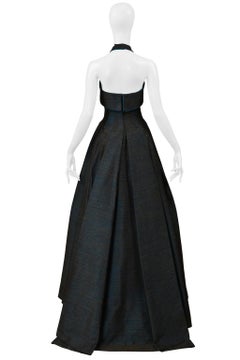 Thierry Mugler Blue Halter Evening Gown 1990S
