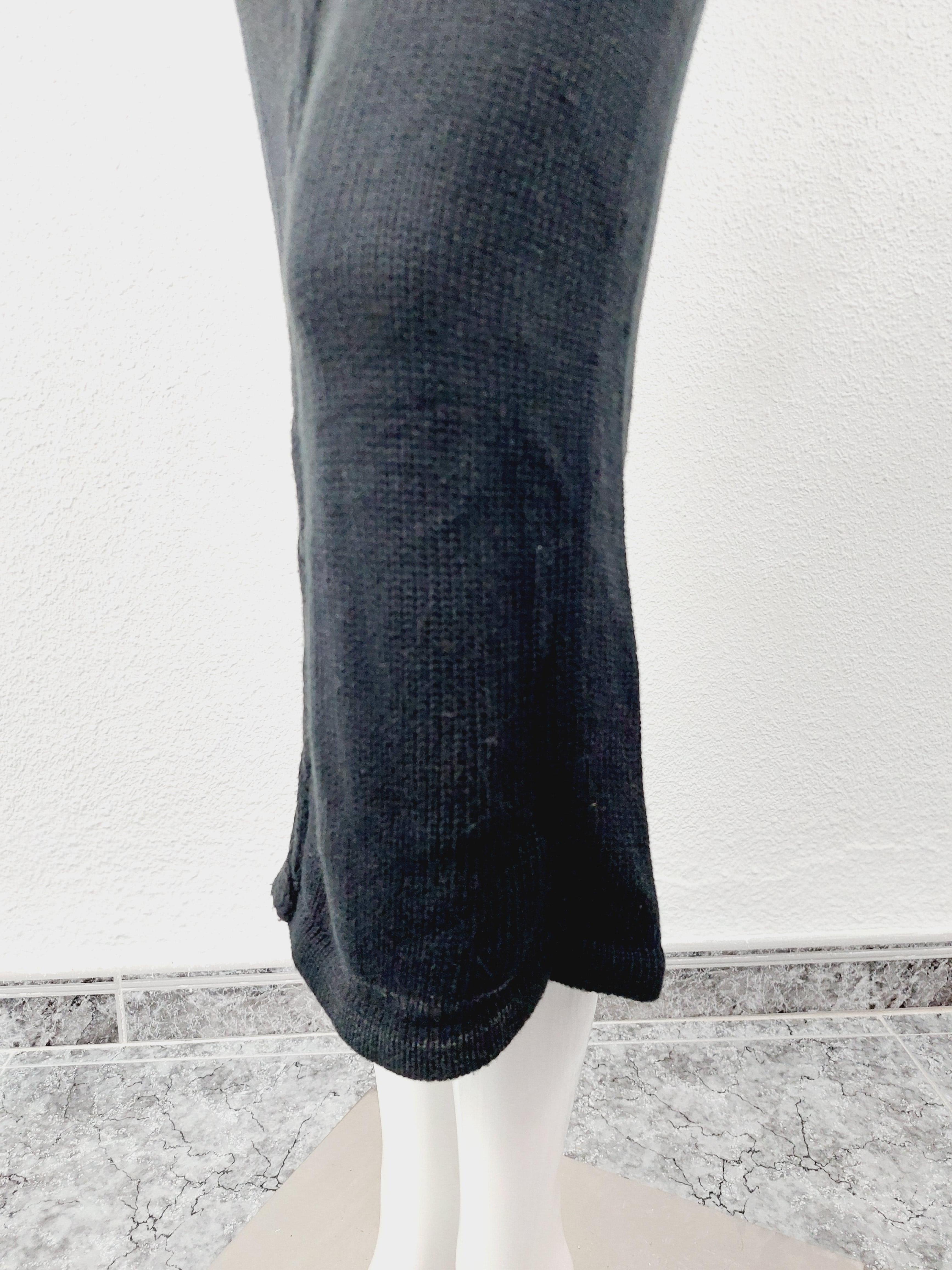Thierry Mugler - Robe longue en maille tressée noire brodée en tissage spiralé en vente 3