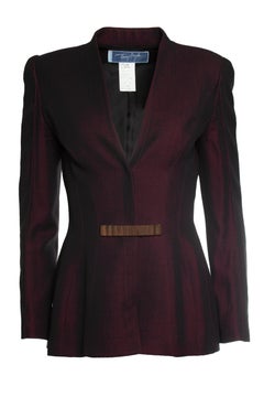 Thierry Mugler, burgundy blend suit with pantalon