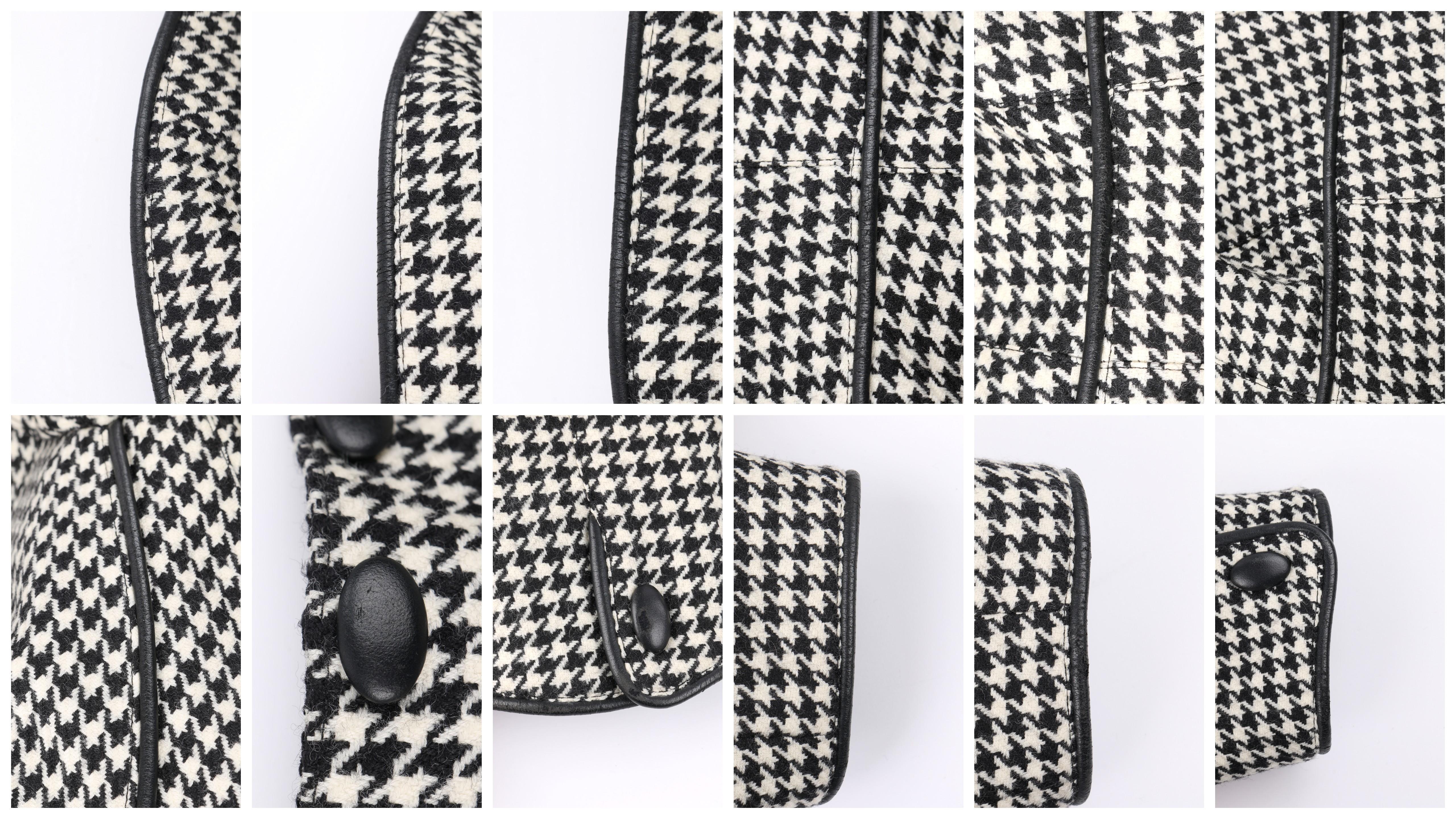THIERRY MUGLER c.1980’s Black White Houndstooth Dogtooth Fitted Wool Blazer  4