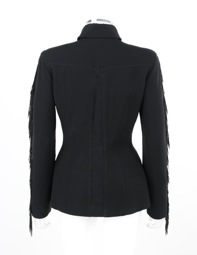 にゃんにゃんこ さま専用 Thierry mugler 黒 ジャケット Thierry Mugler GLAM Jacket Crystal Black Velvet Rhinestone