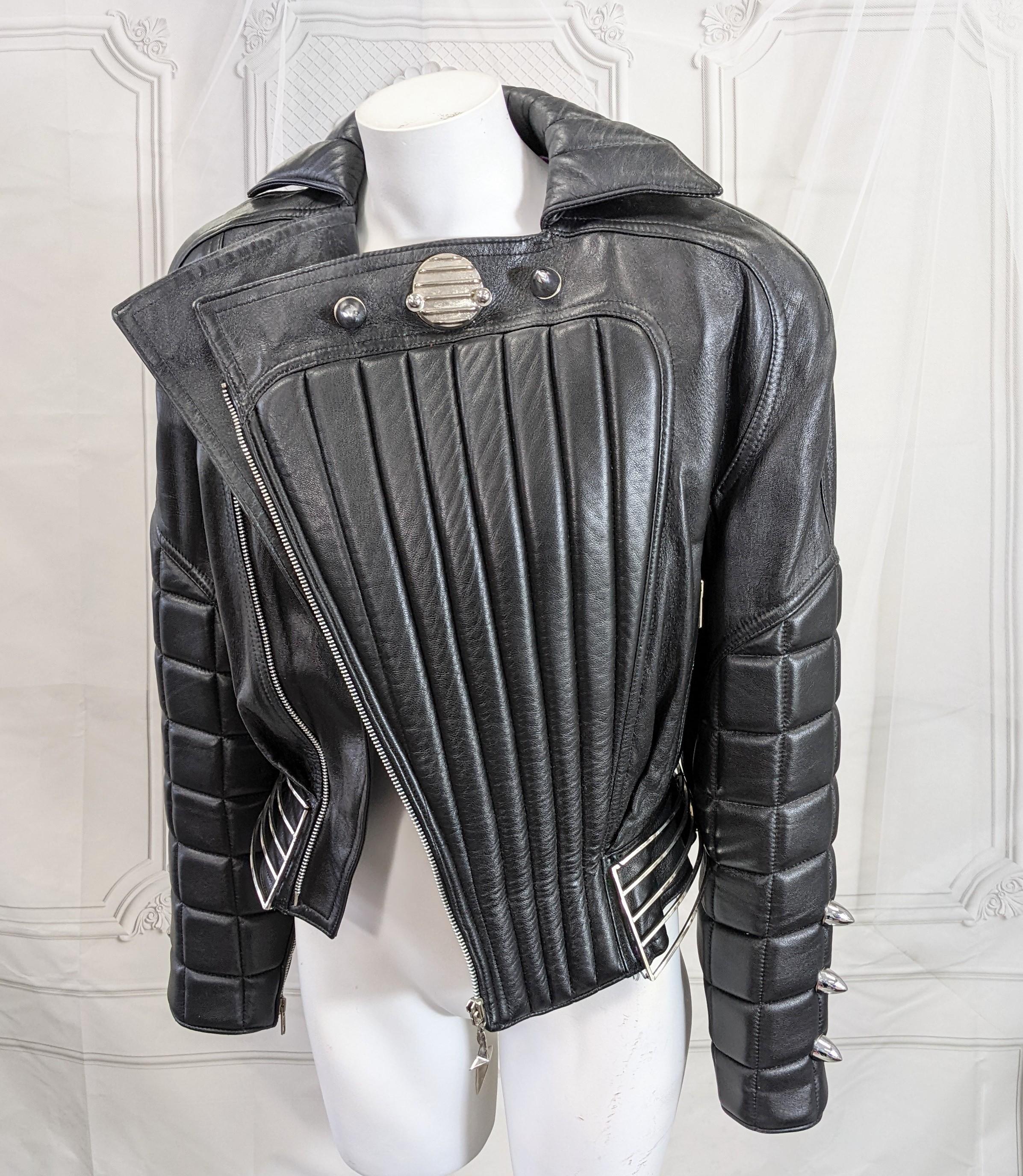  Thierry Mugler Cadillac Grill Padded Motorcycle Jacket, 1989 F/W 2