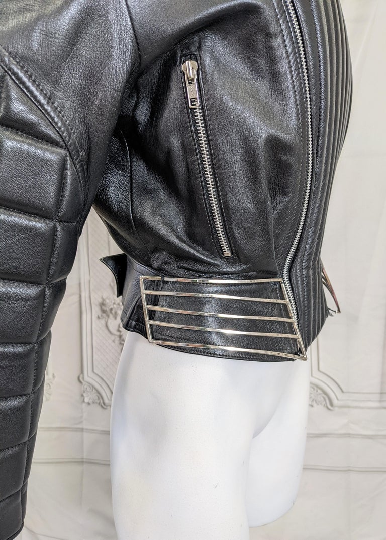  Thierry Mugler Cadillac Grill Padded Motorcycle Jacket, 1989 F/W In Excellent Condition For Sale In New York, NY