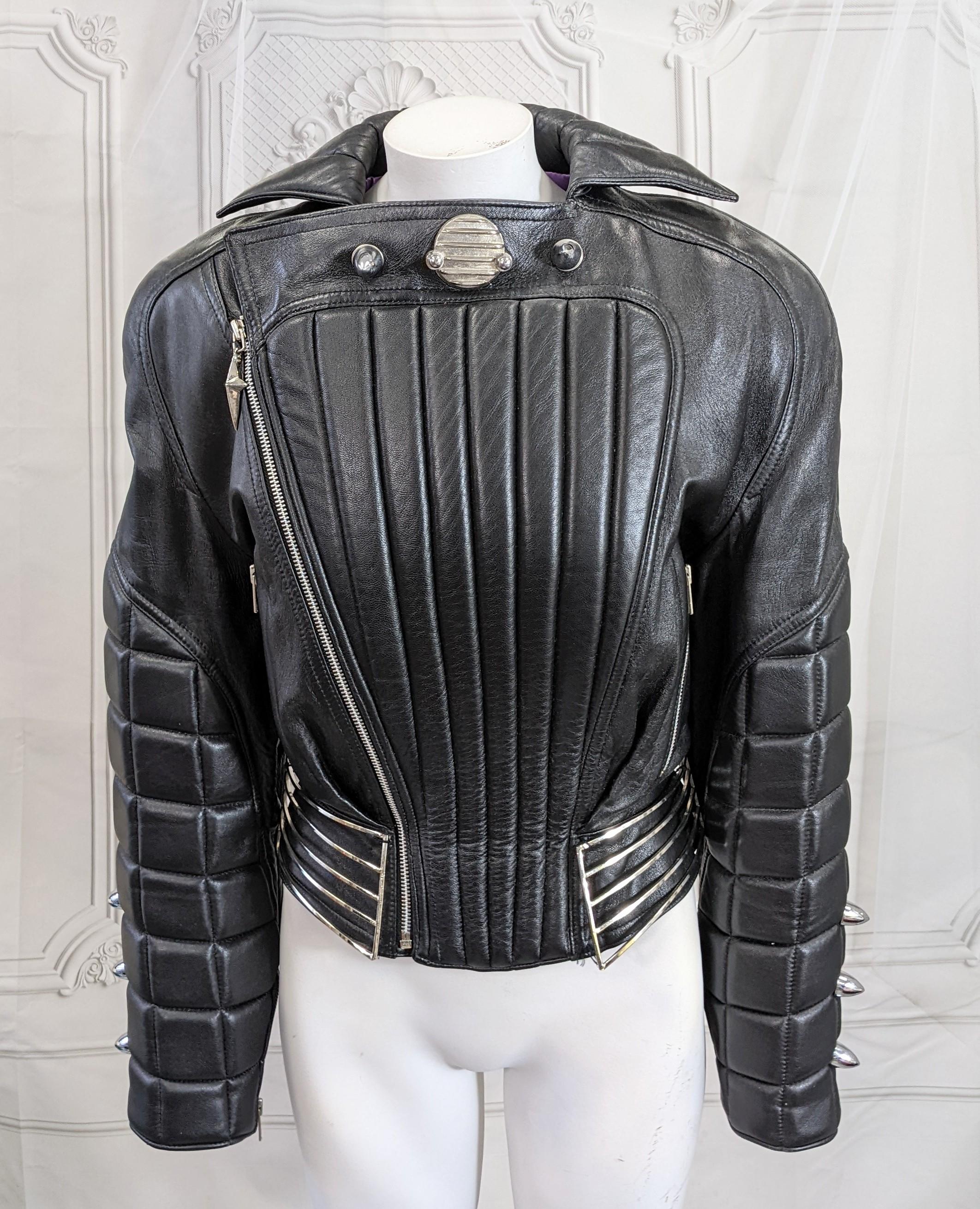  Thierry Mugler Cadillac Grill Padded Motorcycle Jacket, 1989 F/W 1