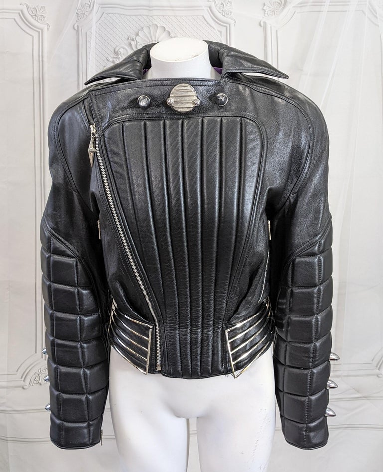  Thierry Mugler Cadillac Grill Padded Motorcycle Jacket, 1989 F/W For Sale 4