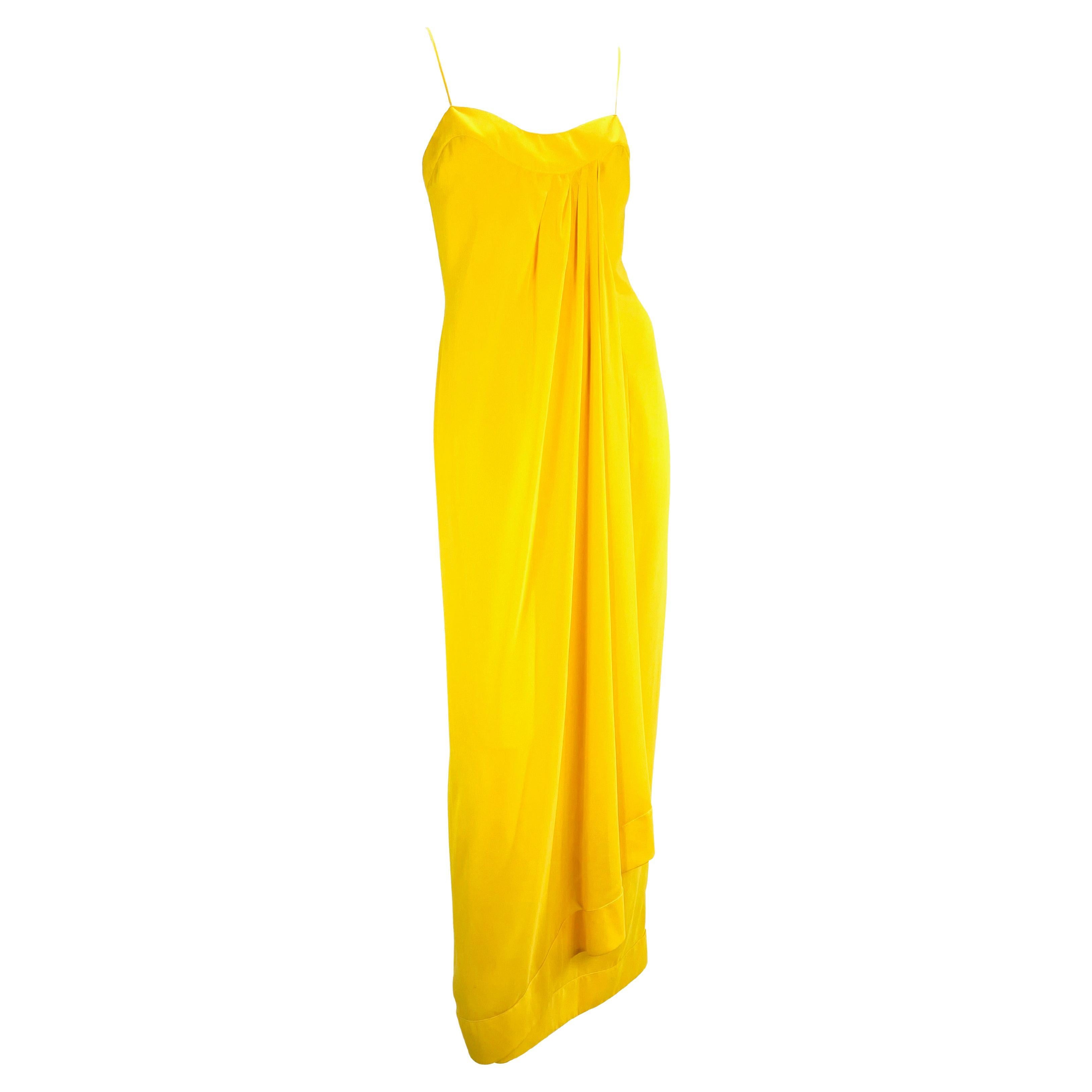 mugler yellow dress