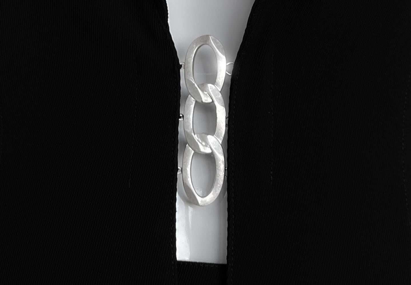 Donna Thierry Mugler - Giacca e gonna da abito impreziosita da catene - Nero in vendita