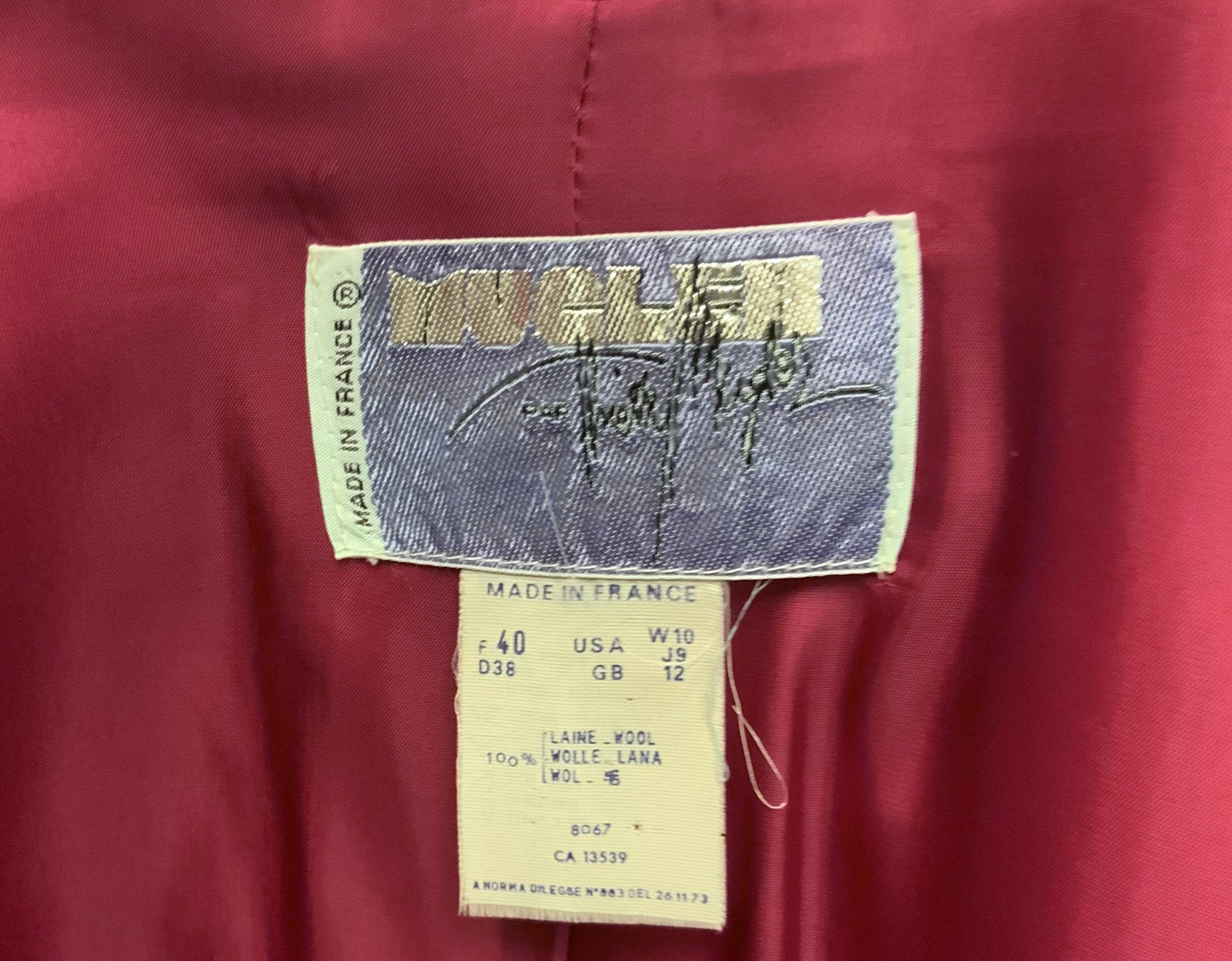 Thierry Mugler collectable intense “red-pink” hourglass jacket, circa 1980s 5