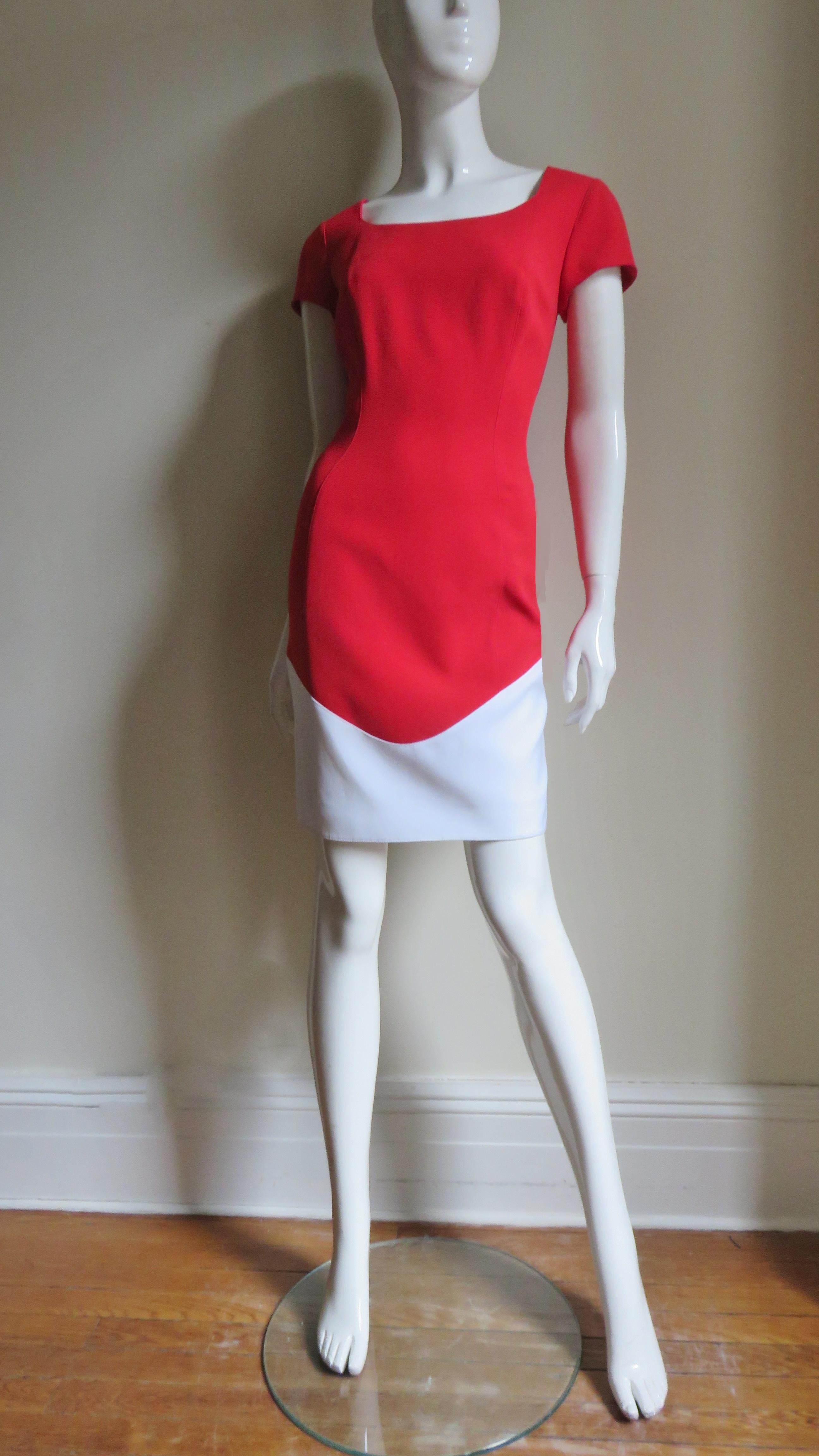 Thierry Mugler New Color Block Dress For Sale 1