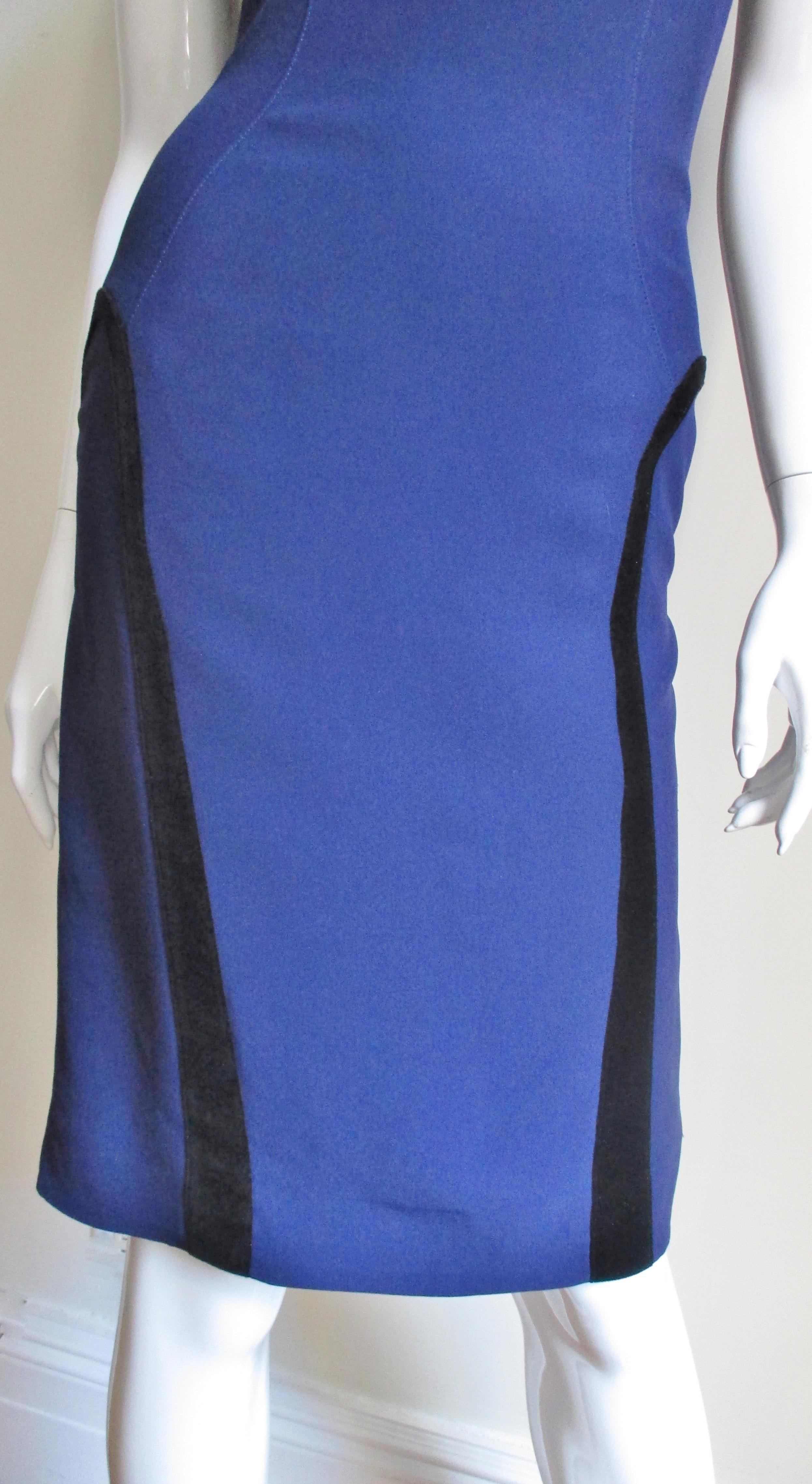 Thierry Mugler Color Block Dress In Good Condition In Water Mill, NY