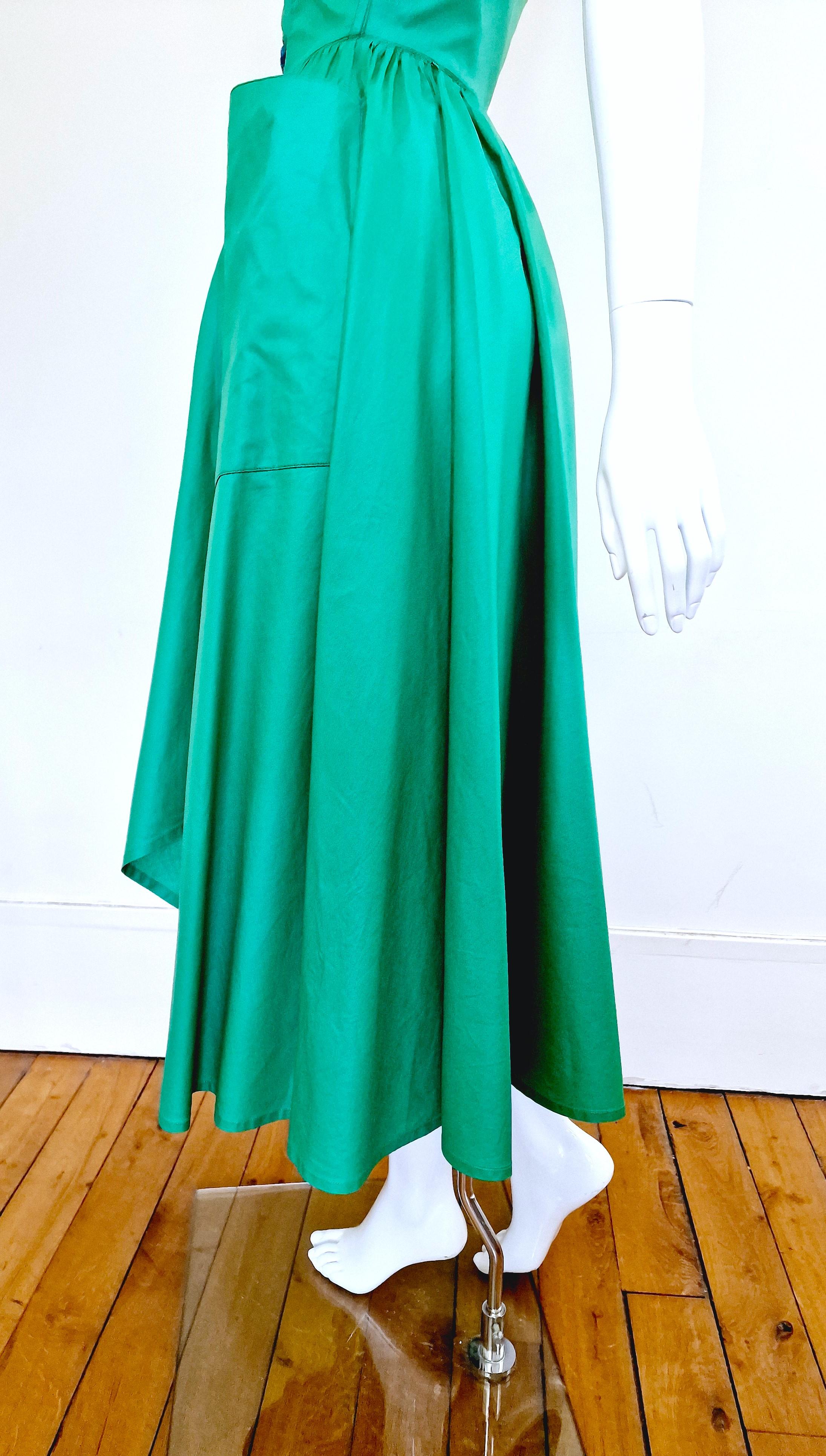 Thierry Mugler Corset Lace Up Green Vintage Couture Gown Prom Bustier Dress en vente 6