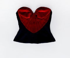 Thierry Mugler Corset Top w/ Red Velvet Heart Bustier, c.1990s