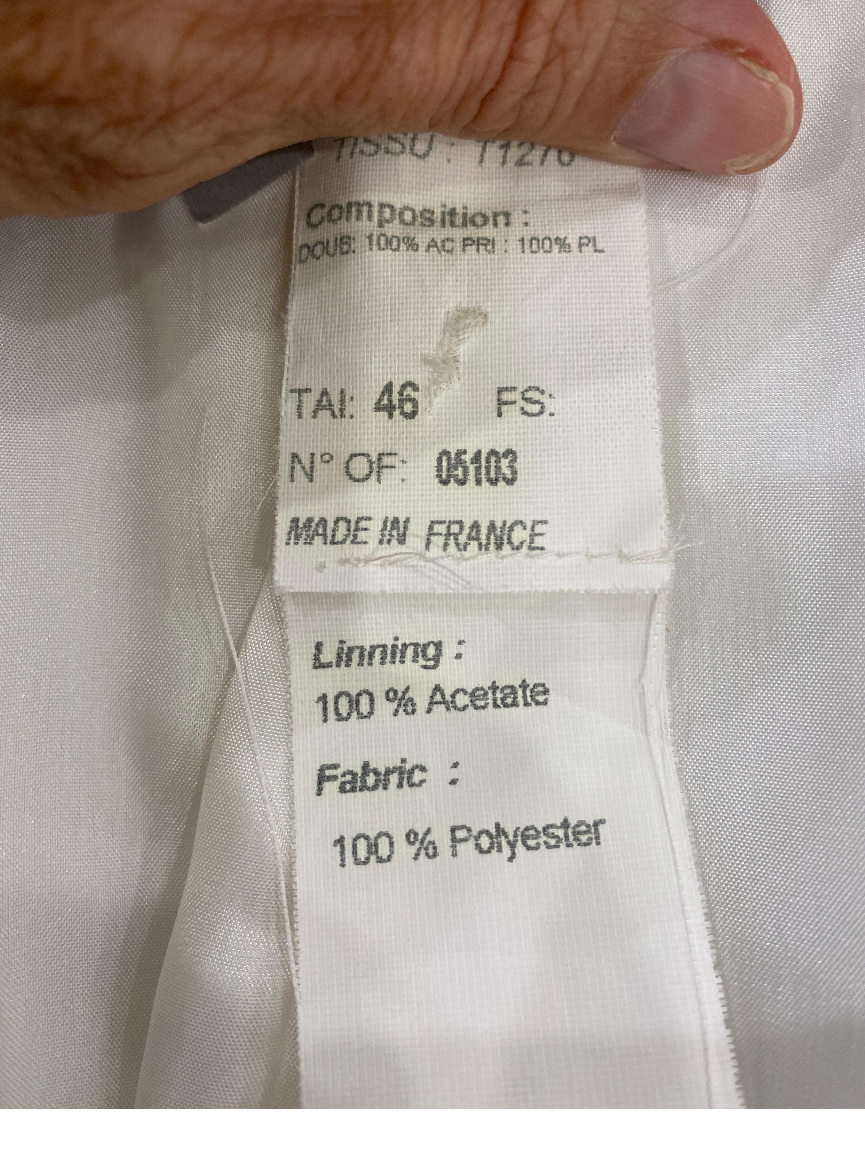 Veste blanche Thierry Mugler Couture des années 1990 avec détails métalliques argentés - Taille 46 en vente 10
