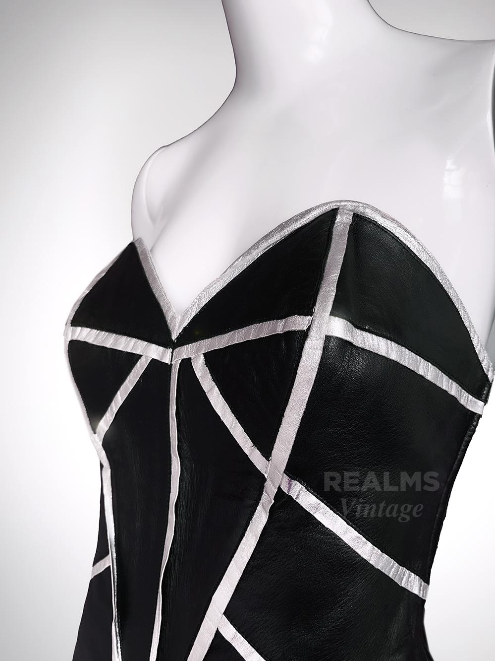 Thierry Mugler Couture 2001 Archival Leather Corset Top Bustier For Sale 1