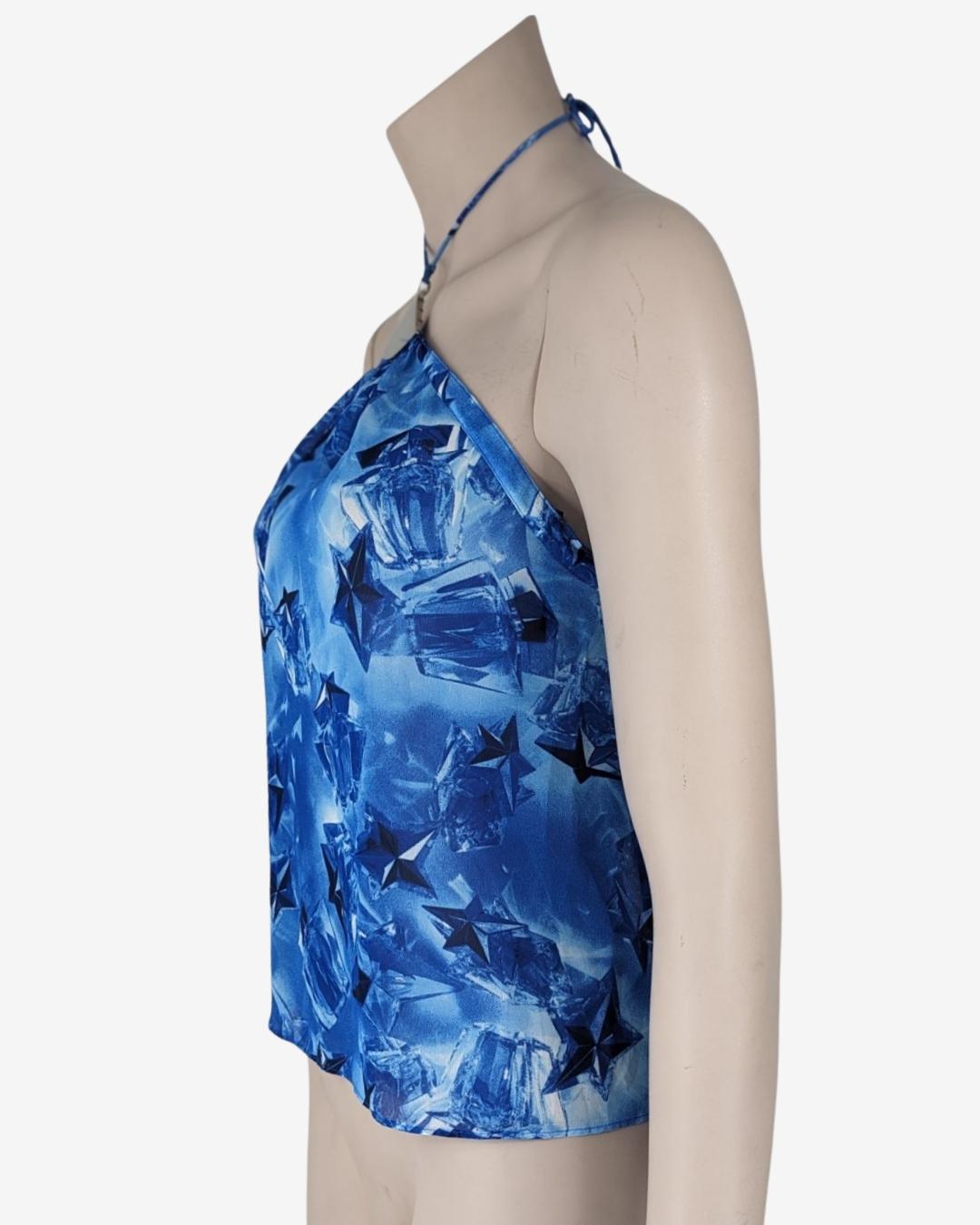 Blue Thierry Mugler Couture Angel Flacon Halter Top For Sale