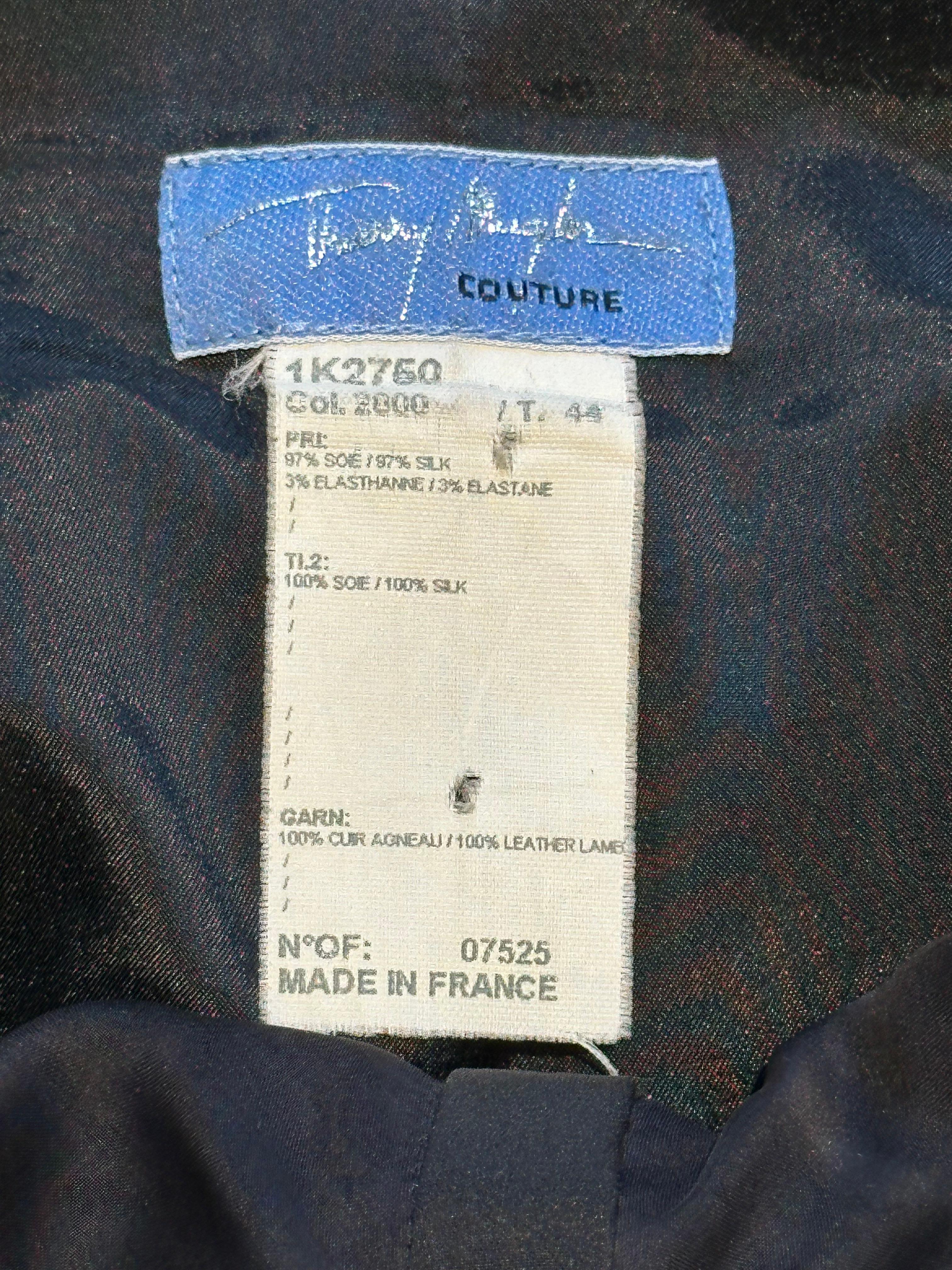 da uomo o donna Thierry Mugler Couture Abito nero con frange di pelle a cascata c.C. in vendita