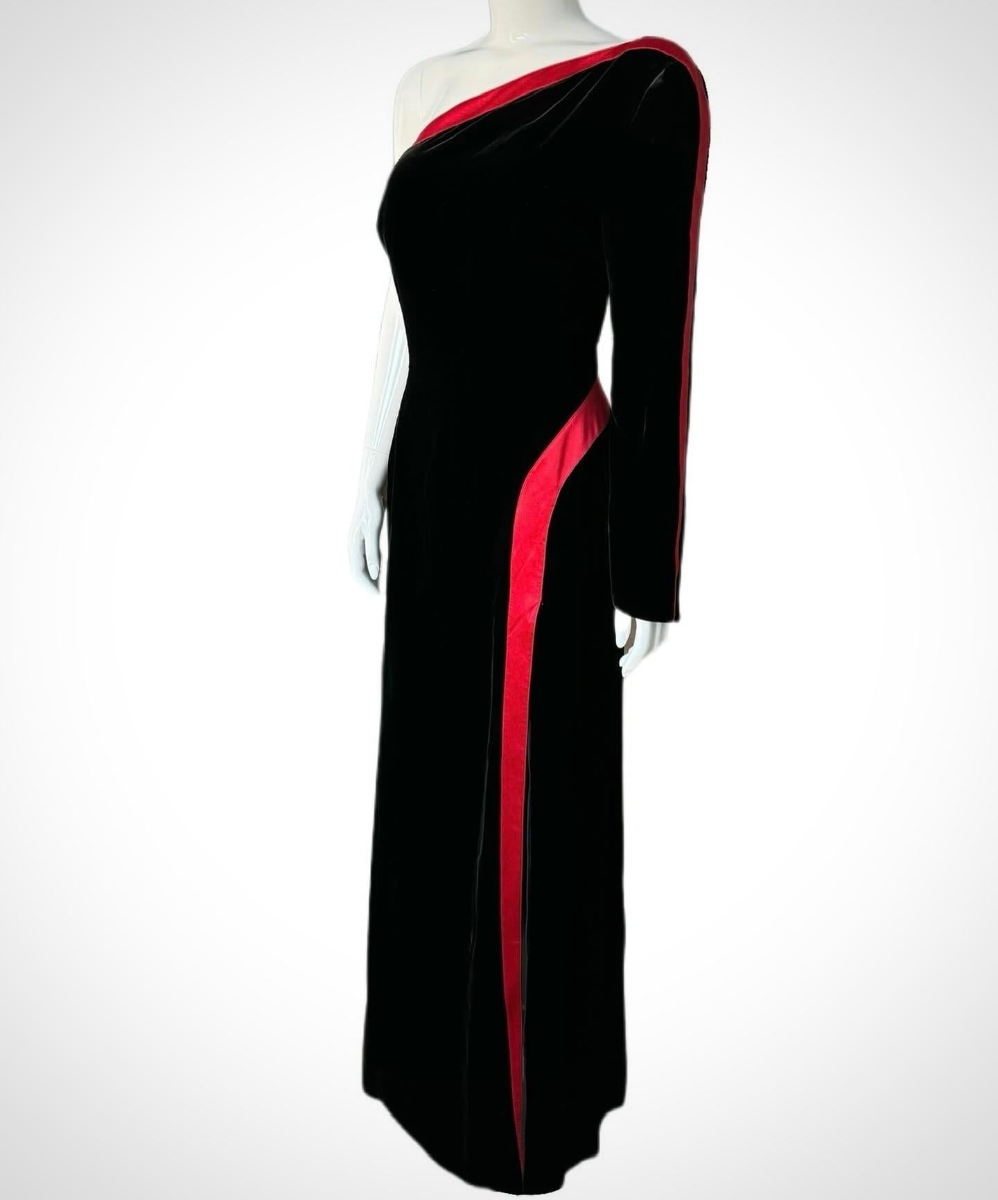 De las mujeres Thierry Mugler Couture Vestido de terciopelo negro FW 2001 Maxi Vestido con abertura alta en venta
